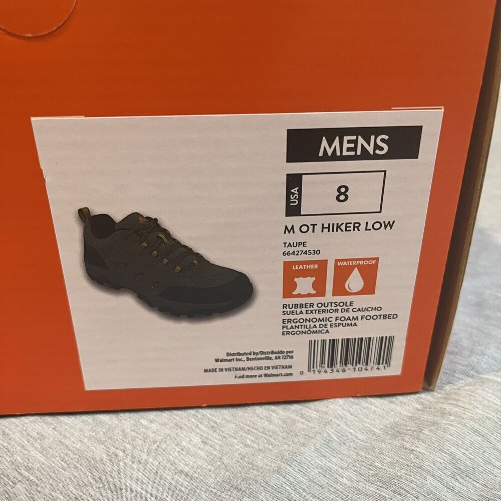 New Ozark Trail Mens Hiker Shoes Size 8 Waterproof, Rubber Outsole Taupe - Picture 10 of 16
